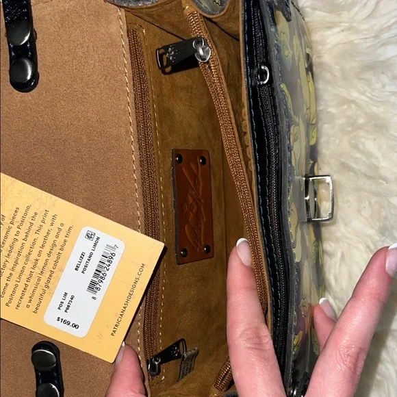 Patricia Nash Black and Yellow Lemon Crossbody Bag - Picture 9 of 10